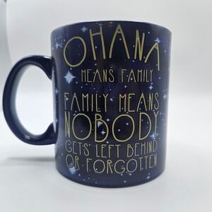 Disney Lilo & Stitch Ohana Family Blue‎ Coffee Mug Cup